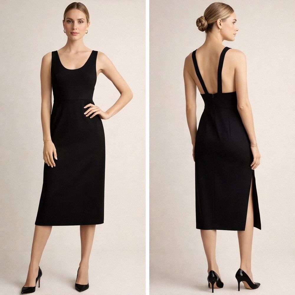 NWOT Milly Veronica Black MIDI Dress Size 6 $545